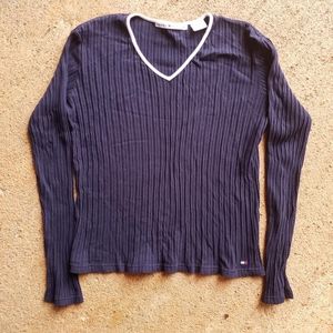 Vintage 90s Tommy Hilfiger Ribbed Knit XL* Navy